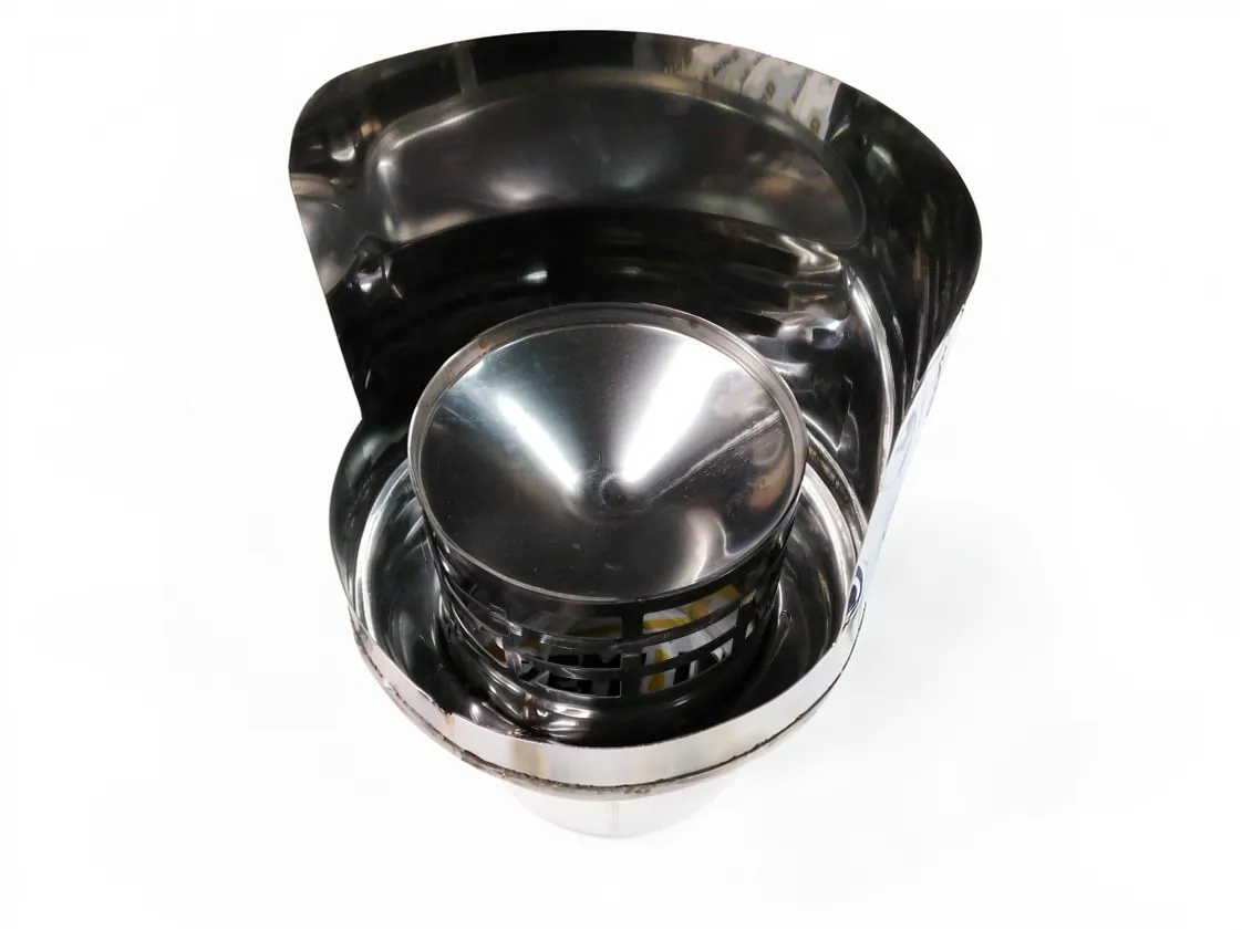 Deflettore 100 Orizzontale Inox316 Singola parete. Uscita antipioggia e antimacchia (FIG), codice ricambio 100DFHPROTSP316