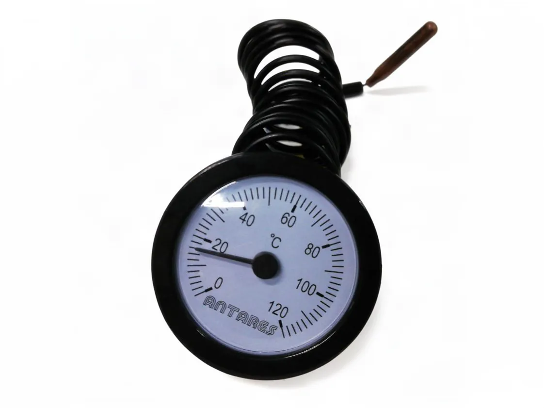 Boiler thermometer Ø57mm 0-120º capillary 1500mm, part number SU-015729