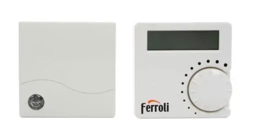 Thermostat d'ambiance Ferroli Kronos RF journalier, sans fil radio, référence 013076X0