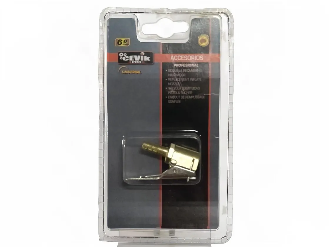 Connettore adattatore gonfiato compressore aria compressa e CO2 ugello attacco Ø6mm. (063682), codice ricambio ES-012188