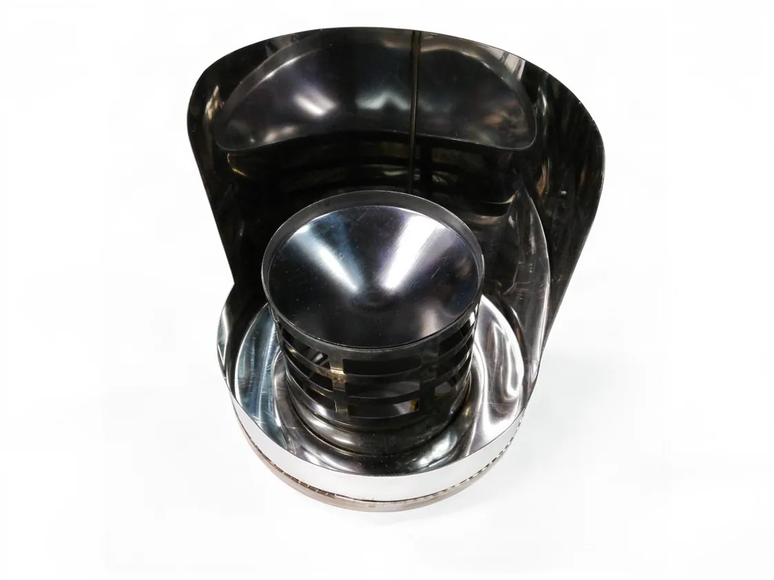 Baffle 080 Horizontal Inox316 Single wall. Rain-proof and stain-proof outlet (FIG), part number 8DFHPROTSP316