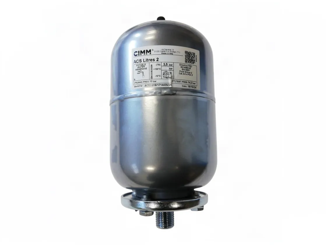 Warm tapwater expansievat 002 liter (2L-1/2-220x120mm) geëmailleerd compatibel met 10191 - 05737800 - 557A7007 - 188263 - VID0201P1 - 39809980 - 39818200 - 445058, onderdeelnummer VF-019455