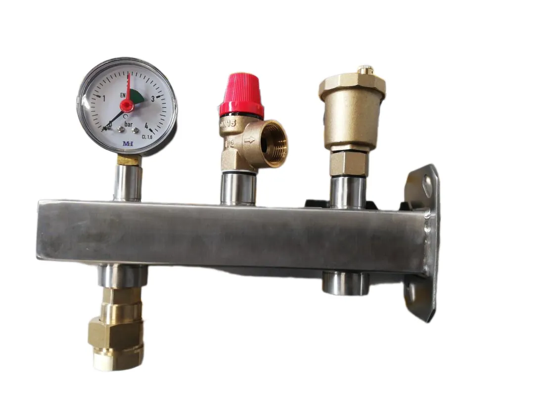 Komplette Ausdehnungsgefäß-Halterung Max.50l. Heizung (Manometer-Sicherheitsventil-automatischer Entlüfter) Edelstahl, Teilenummer XM-037147