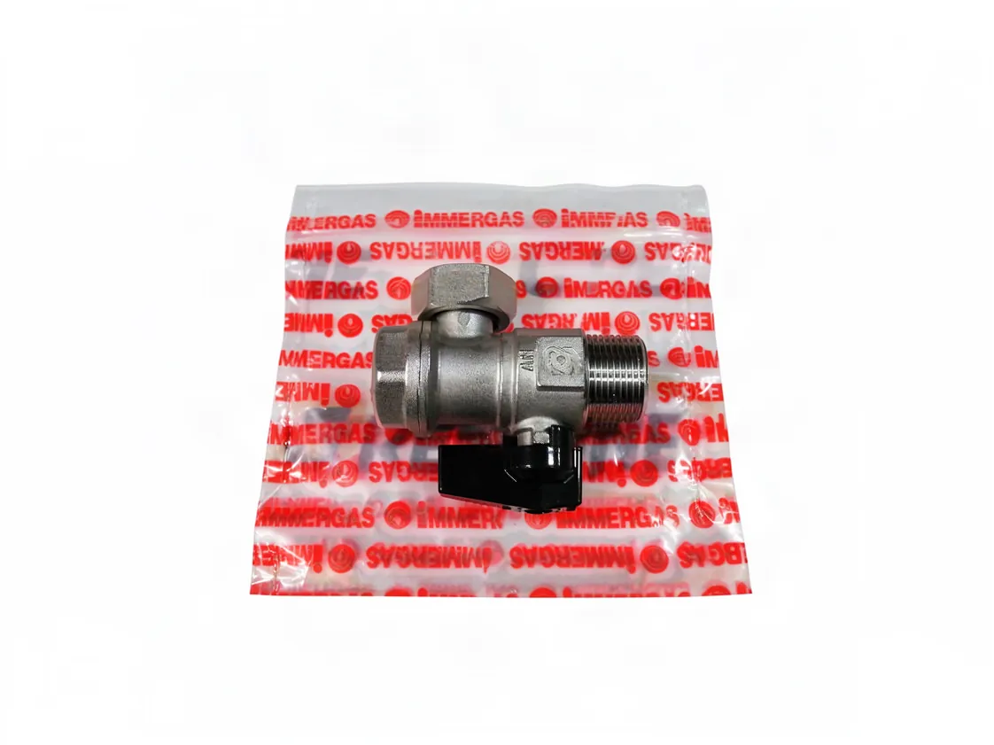 Afsluiting haaks kraan 3/4M-3/4H R.loco Immergas (Filter inbegrepen), onderdeelnummer 1.020883