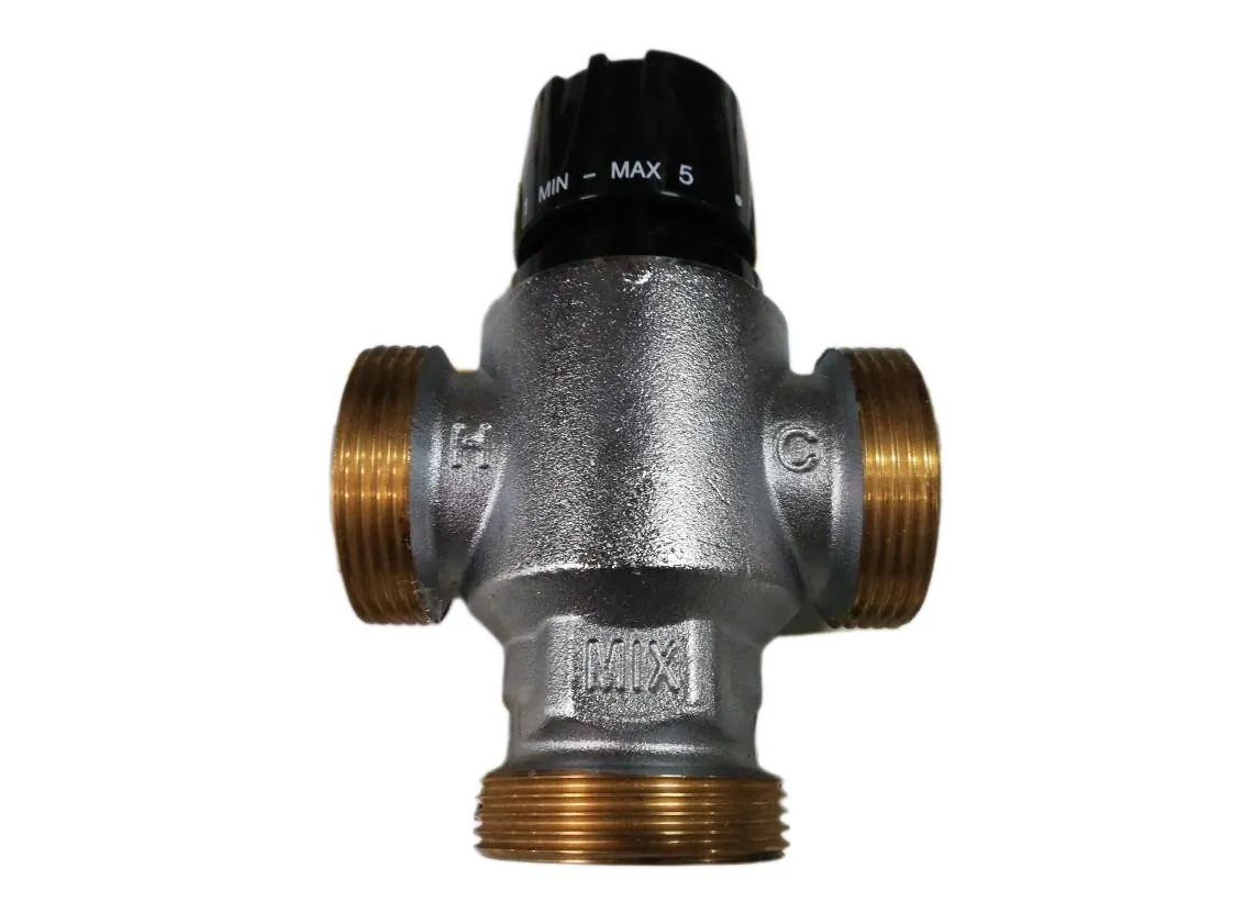 Einstellbares thermisches Mischventil für Fußbodenheizung 20º-50º Anschlüsse 1 1/2M x 1 1/2M x 1 1/2M, Teilenummer UO-024035