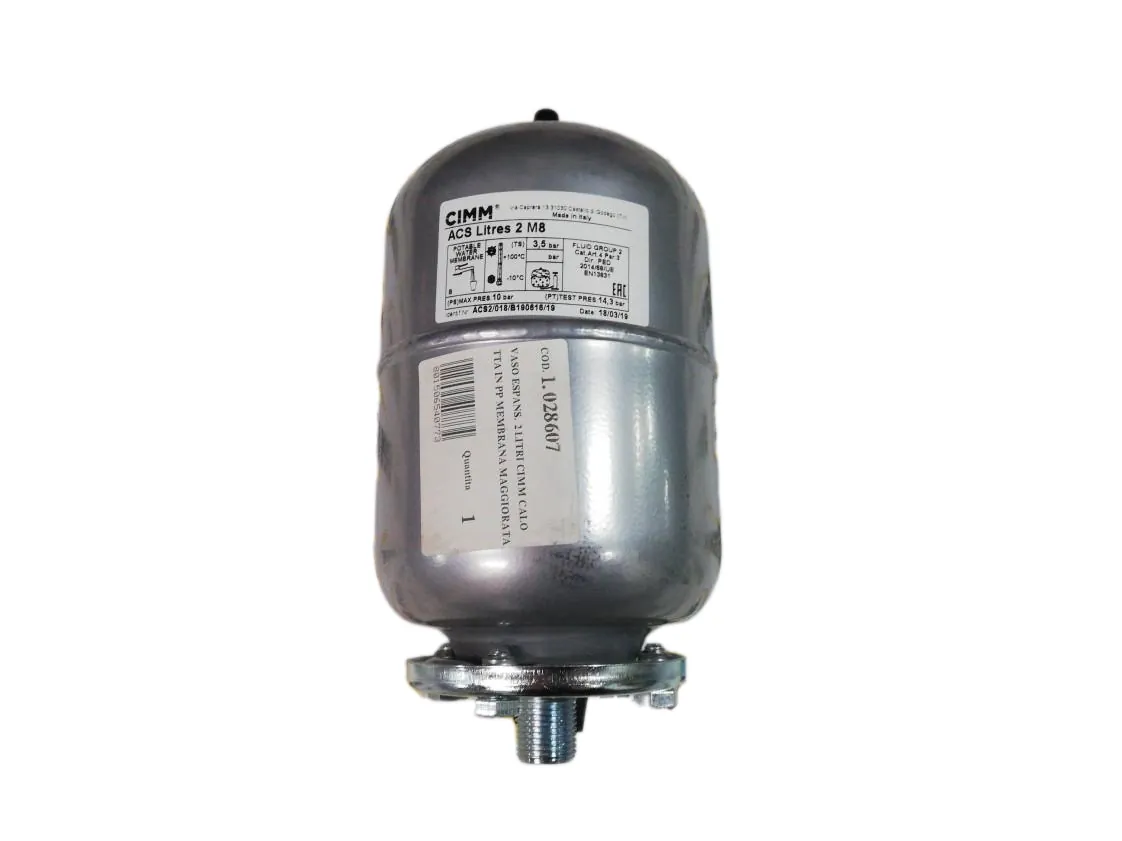 Expansievat warm tapwater 002 liter Immergas (02L-1/2-220x120mm Cimm) geëmailleerd, onderdeelnummer 1.028607