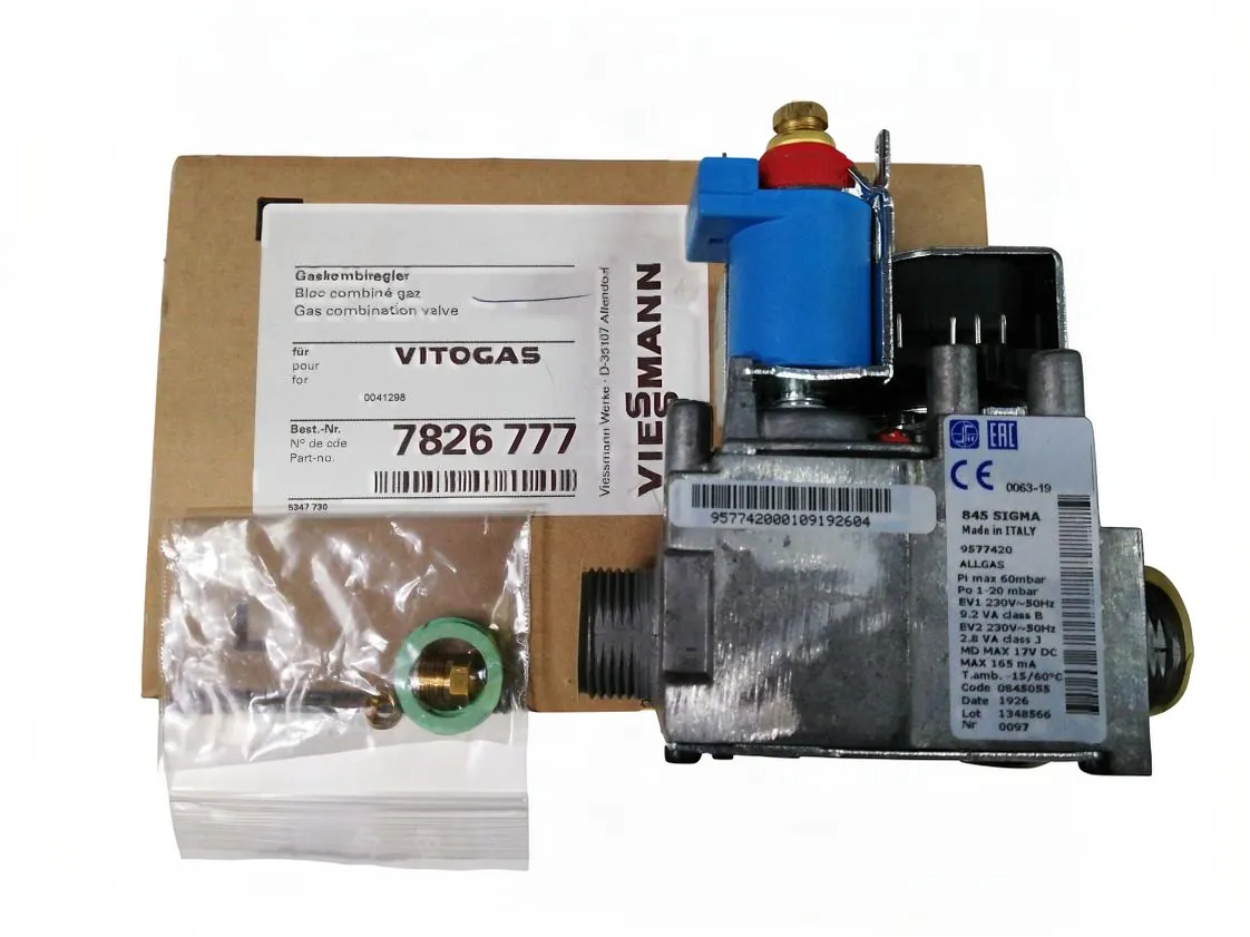 Vanne gaz Viessmann Vitogas 200F avec prise veilleuse, référence 7826777