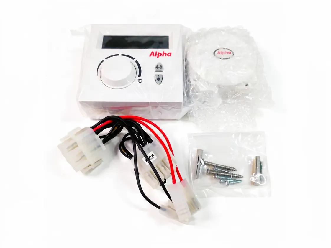 Alpha easy-stat HRT-106RS digitale wekelijkse draadloze radio klokthermostaat met front ketel connector Domusa inbegrepen, onderdeelnummer UQ-027813
