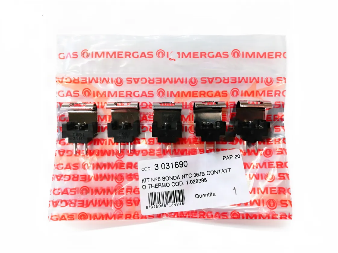 Sonda NTC Immergas Caesar 3E - Super Caesar 3E - Star 24 3E - Mini 24 3E- Maior 24 3E - Victrix TT 24 Contatto NTC 10K ACS (Ø13.5mm) (Kit 5 unità), codice ricambio 3.031690