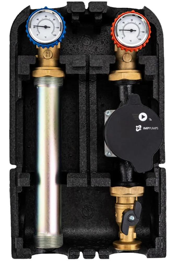 Grupo de circulação DN20 Imppumps NMT mini 15/60-130 direto reversível, sem ligações para by-pass, referência 979528813