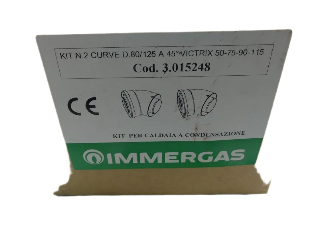 Coude SPC 080/125 45ºMH Immergas Polypropylène (kit 2 pcs), référence 3.015248