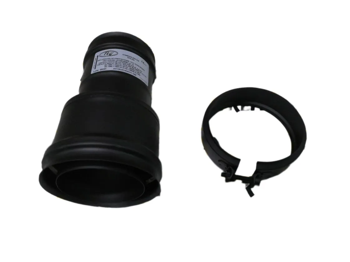 Adaptador simple 080 a aislado 080/120 Aislado Estufa Pellet negro, referencia 80SPDP316NG