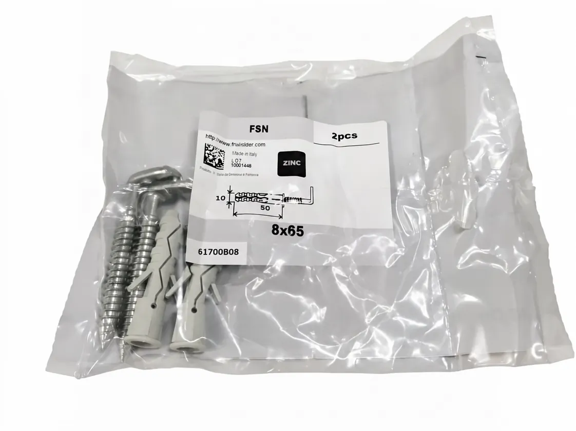 Blister wall plugs 10x50mm and hooks Escarpias 08x65mm. (Set of 2 pcs) Special for Boilers and Electric Water Heaters, part number PB-029019