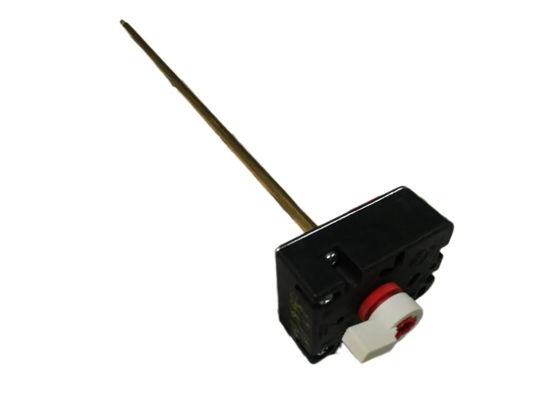 Termostato bollitore 20Ah 6x280mm. Regolabile 10º - 70ºC, sicurezza regolabile 70º - 100ºC con riarmo manuale (Per resistenze YI-012129 - SP-012130), codice ricambio EU-024244