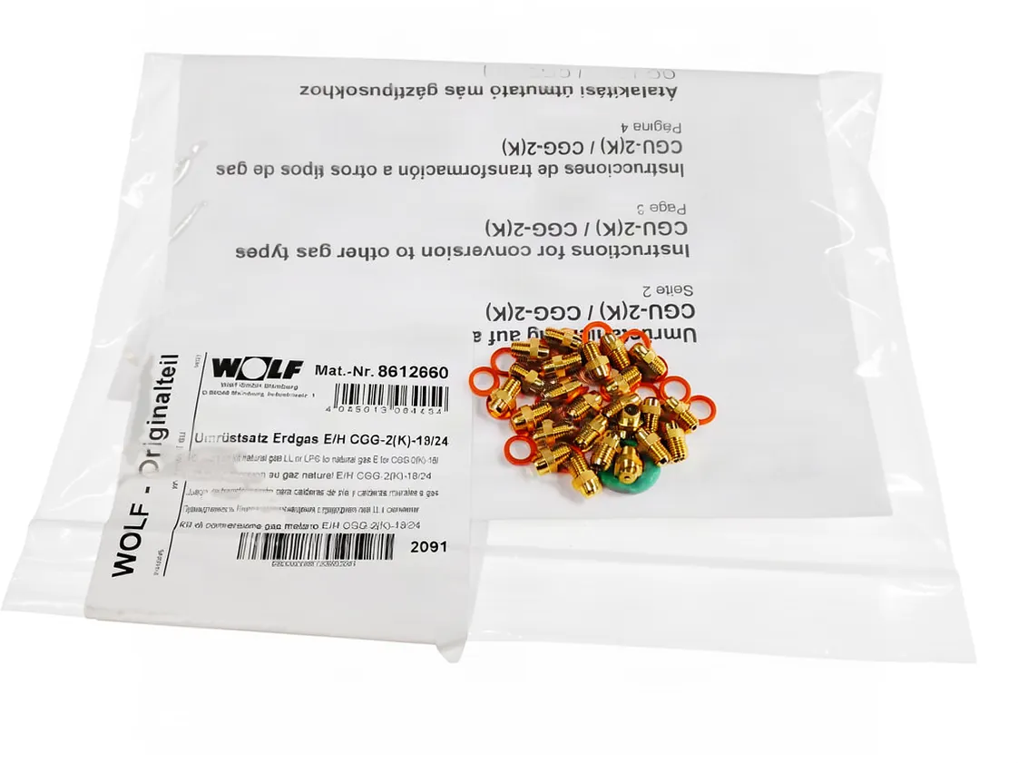 Kit transformación Wolf CGG2K24 gas natural 0.87, referencia 8612660