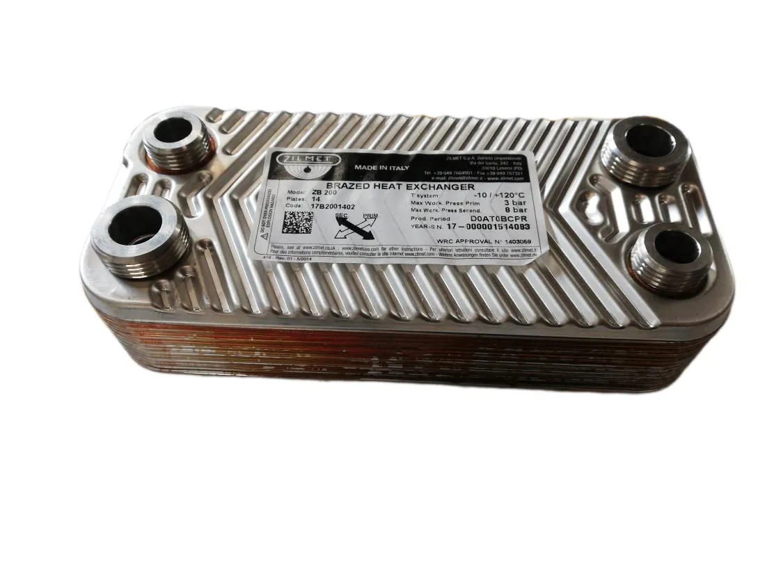 Warmtewisselaar platen Tifell Aquagas 30 analoog CM20038LA - Unical 95261283 - radiant 20038LA (14placas IPR154x40mm. 3/4-1/2-tomas gekruist), onderdeelnummer JJ-008979