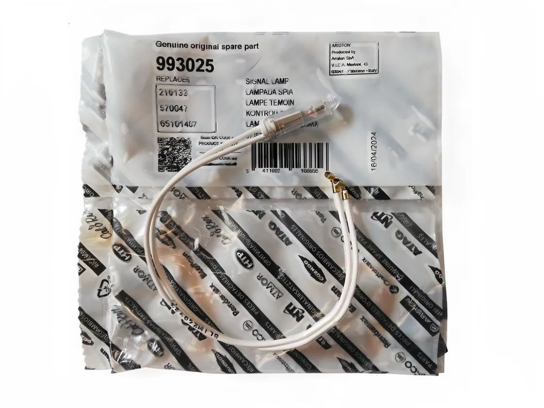 Lampada spia Ariston scaldabagno elettrico, codice ricambio 993025