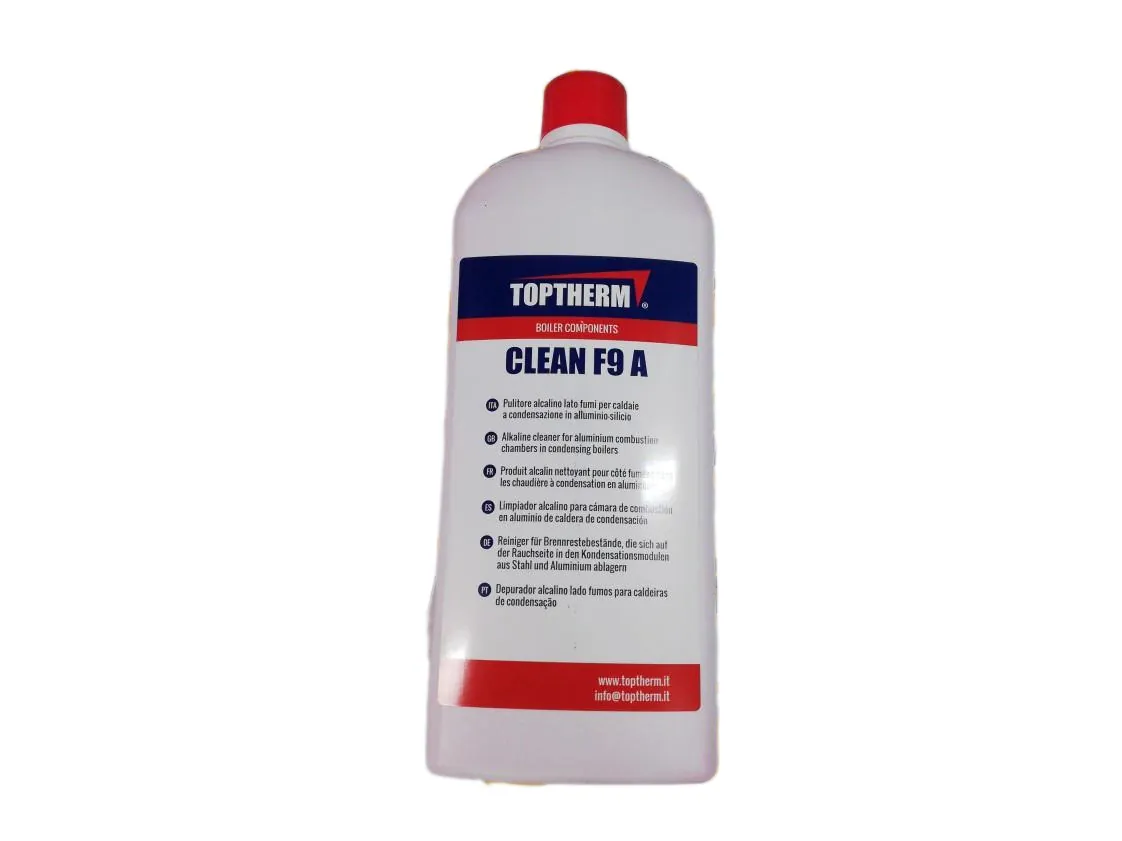 Aditivo limpeza caldeira gás alumínio Toptherm Clean F9A 1kg. Líquido (Lado fumos), referência VY-020411