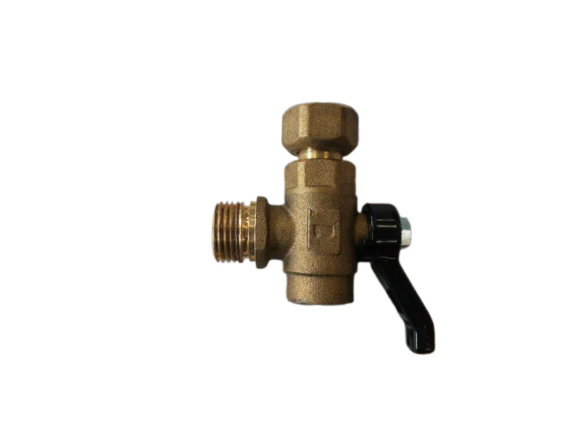 Robinet d'arrêt chaudière déviateur chauffe-eau électrique 1/2M x 1/2r.l x 3/8H, référence 261801