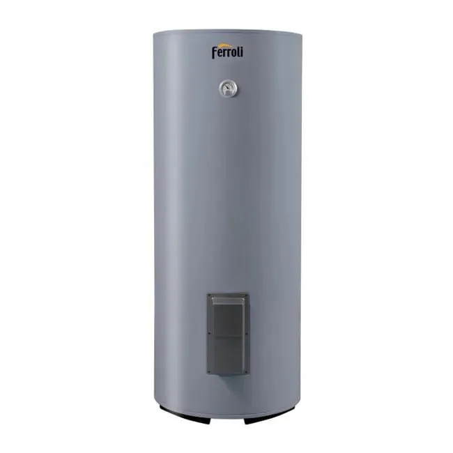 Indirect cylinder 0200L Ferroli Mod.ecounit HP 200-1C Med.Ø540x1453mm. Enamelled steel with 1 coil for air-source heat pump, part number GRM411PA