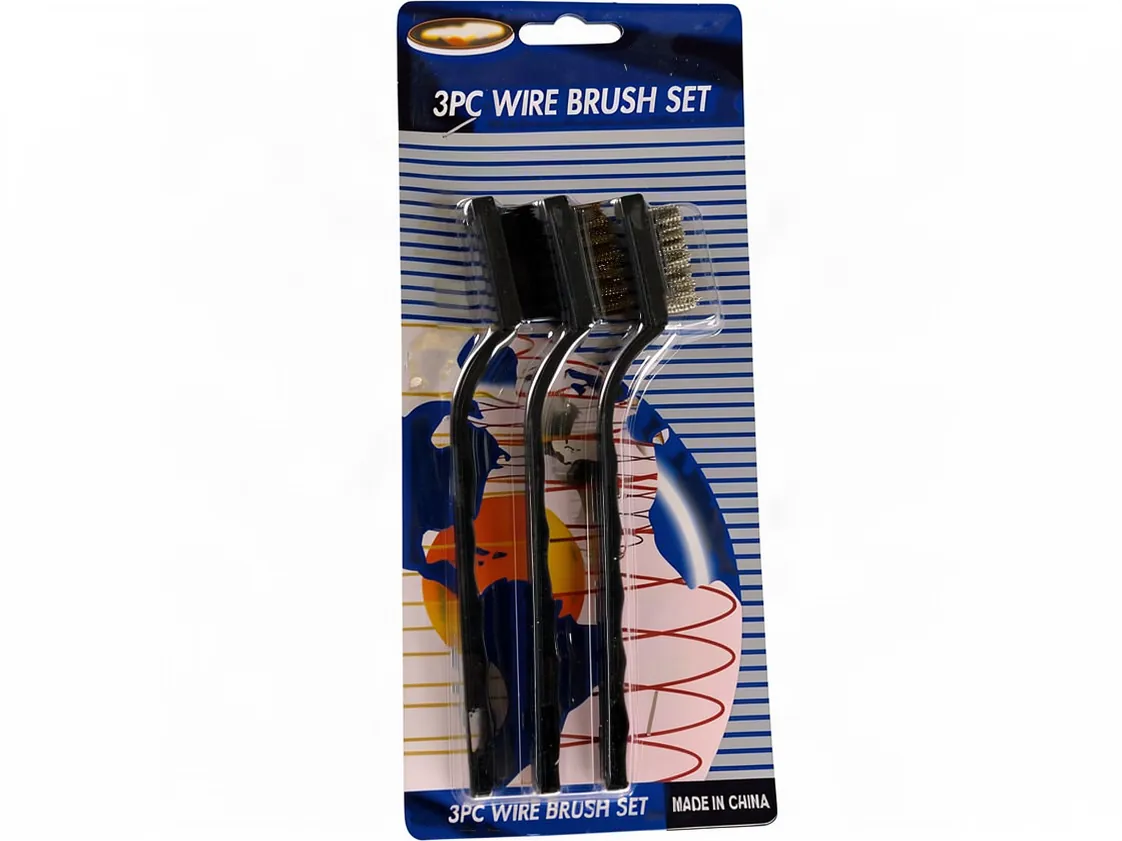 Cleaning Brush (Kit 3 pcs of 175mm) With steel, brass and nylon bristles, part number IA-024324