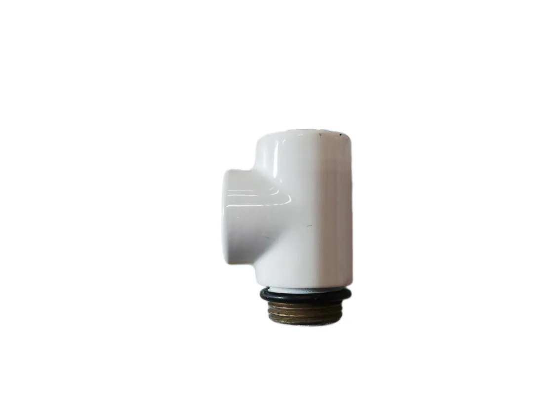 Té fileté 1/2 Blanc. Pour installation de résistance électrique dans sèche-serviettes, référence LM-028242
