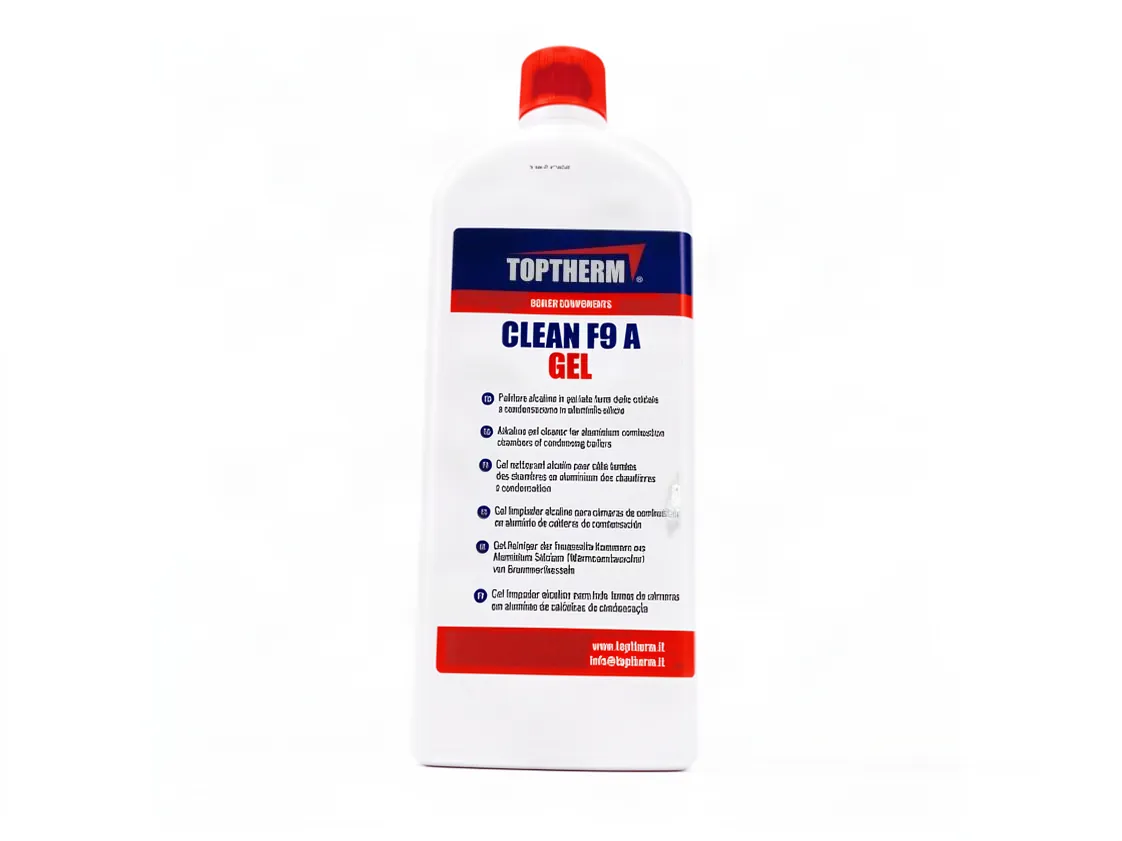 Aditivo de limpeza caldeira gás alumínio Toptherm Clean F9A 1kg. Gel. (Lado fumos), referência NX-022648