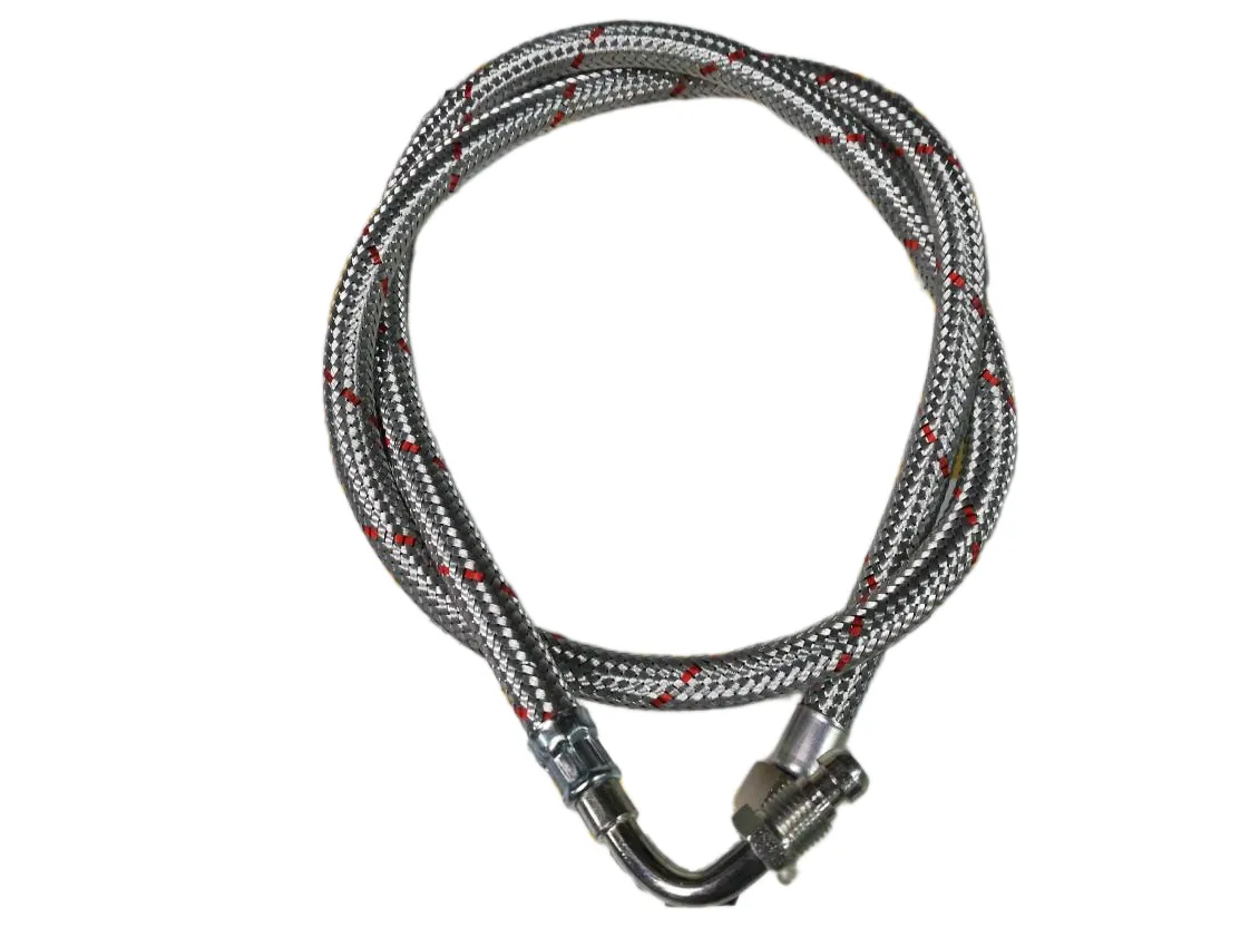 Heating oil flexible hose 3/8H straight - 1/4M curved x 1200mm, part number AB-022890