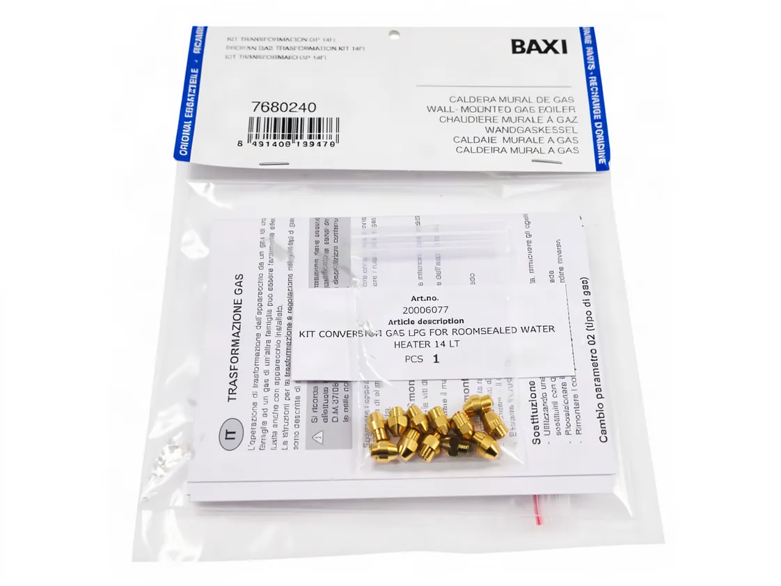Kit transformación Baxi Roca Baxi 14 Fi GL Gas Propano, referencia 7680240