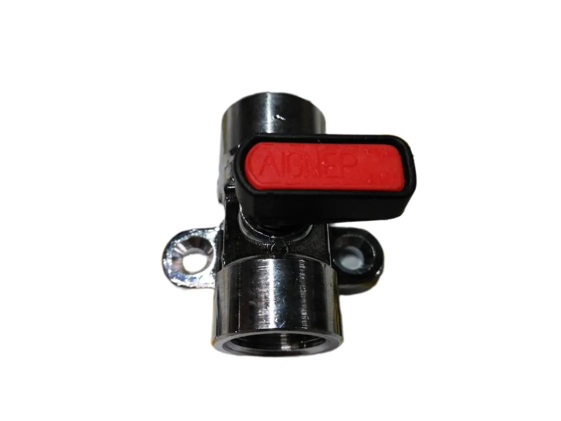 Llave corte 3/8HH Mini Poliamida. Pomo Rojo / Negro. Con solapa de atornillar, referencia XF-031565