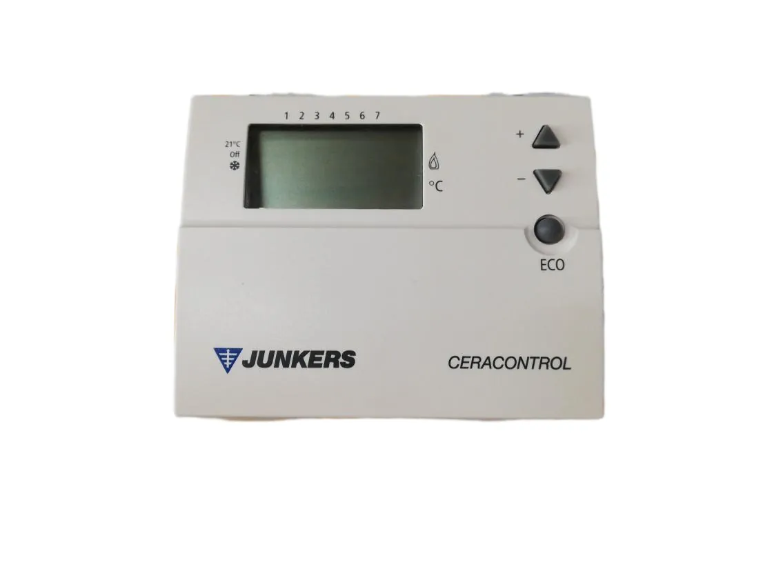 Cronotermóstato Junkers TRZ12-2 digital semanal com cabo (220V), referência 7719002102