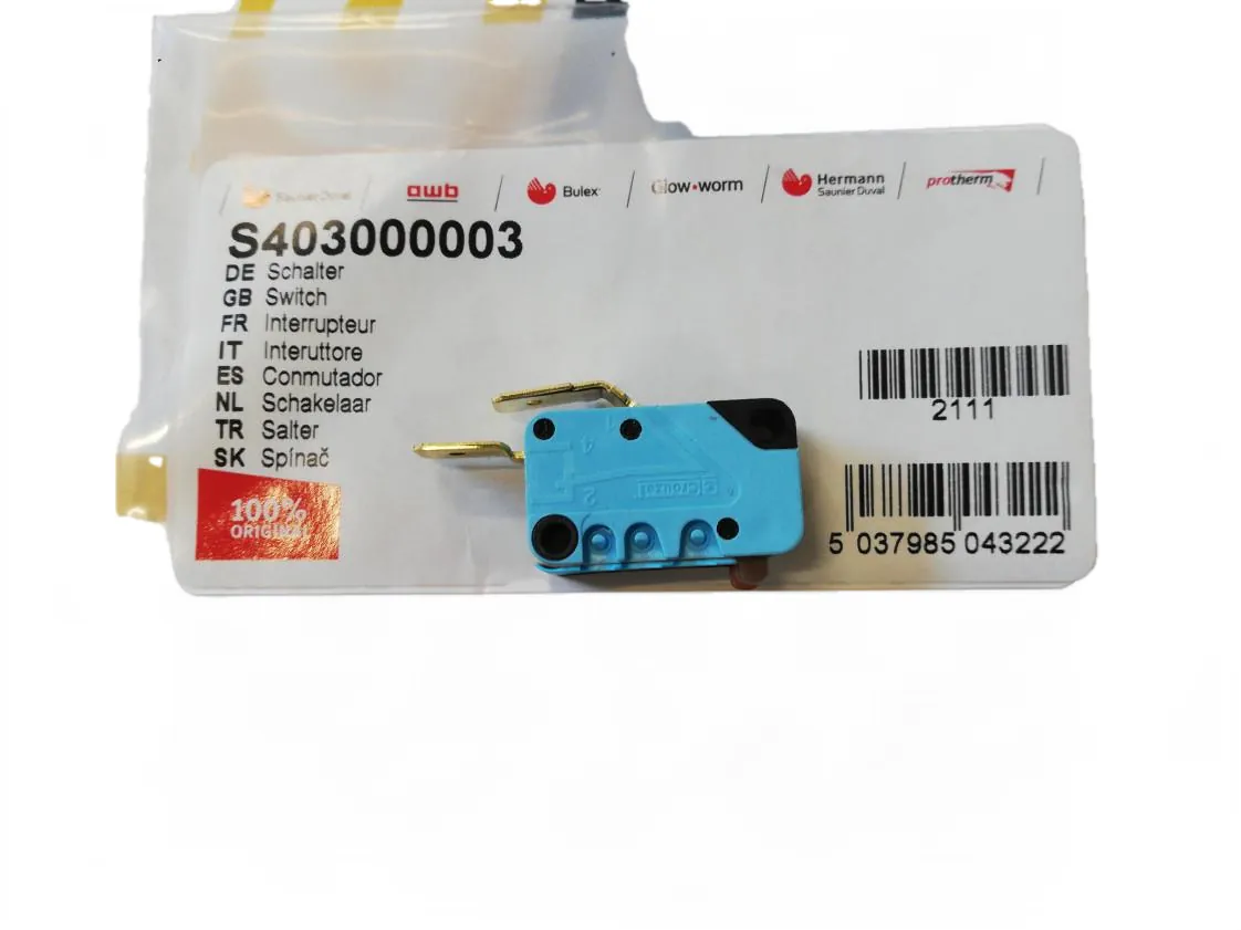 Microinterruptor Saunier Duval Thema NOX F24 - Supermicra Ecoplus, referencia S403000003