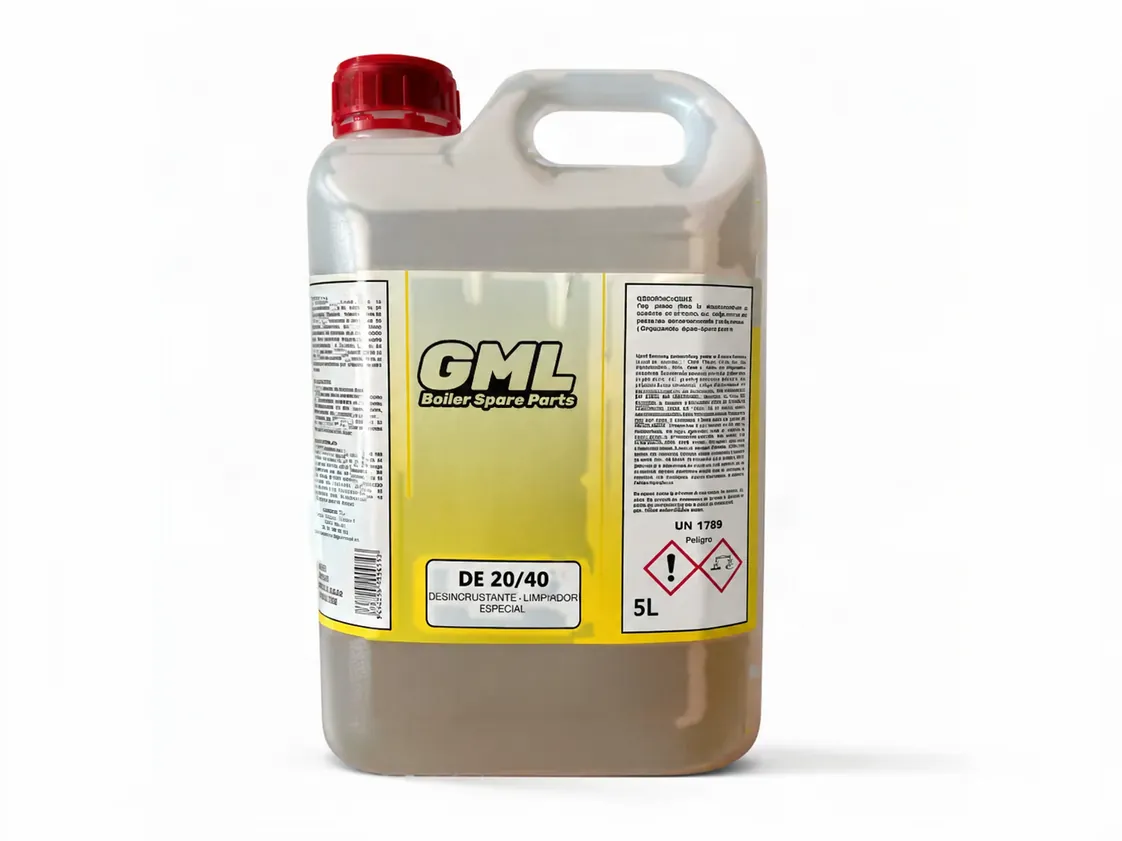 Additif acide détartrant nettoyage de tuyauterie - façades - piscines "GML DE-20/40" Bidon 05 Litres concentré, référence RK-035936