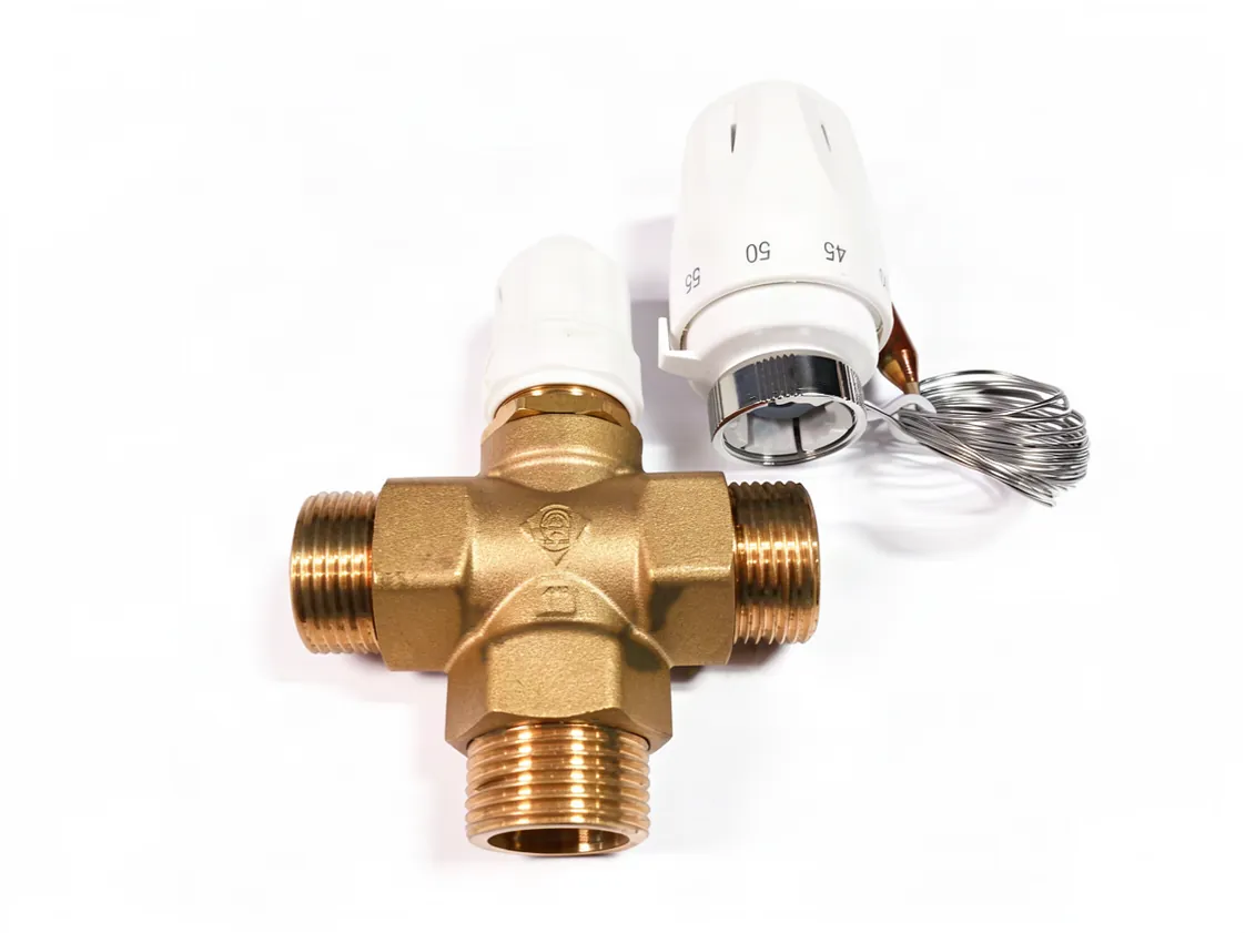 Einstellbares thermisches Mischventil für Fußbodenheizung 20º-60º 3vias. Anschlüsse 1M, Teilenummer FI-018485