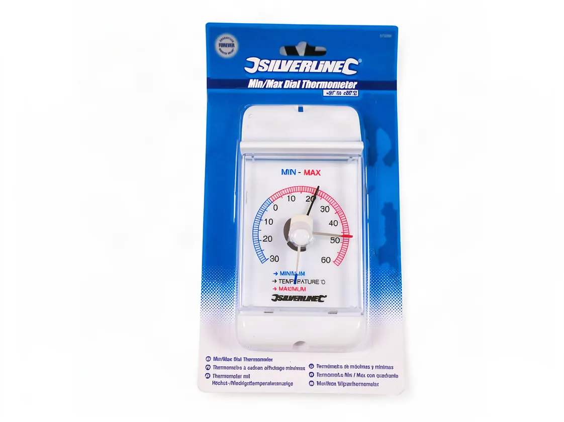 Silverline room thermometer with maximum and minimum temperatures, part number 573268