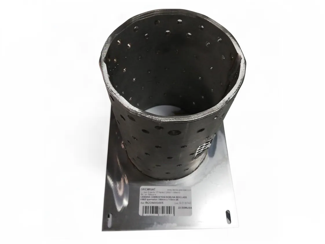 Câmara de combustão Domusa Bioclass HM25 queimador (180mm x 115mm Ø), referência RCON000005