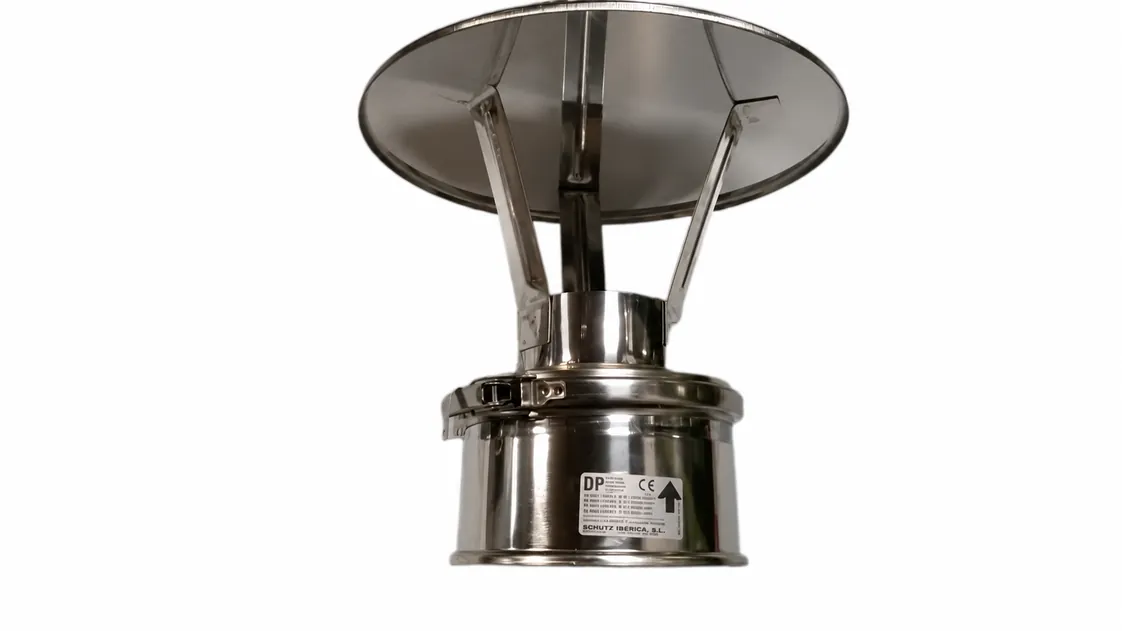 Defletor SPC 080 Vertical Inox316 Parede dupla. Saída simples, referência 8DFVDP316