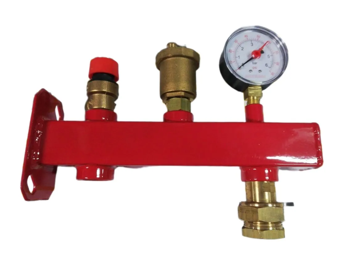 Komplette Ausdehnungsgefäß-Halterung Max.50l. Heizung (Manometer-Sicherheitsventil-automatischer Entlüfter), Teilenummer KD-010145