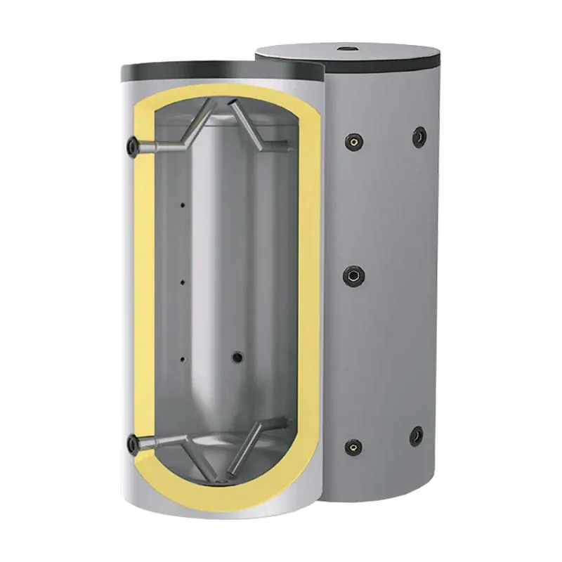 Geëmailleerde stalen buffertank 750L FBoiler Ø0950x2030mm. Geschikt voor warm tapwater. Voorraadvat, onderdeelnummer SEL750