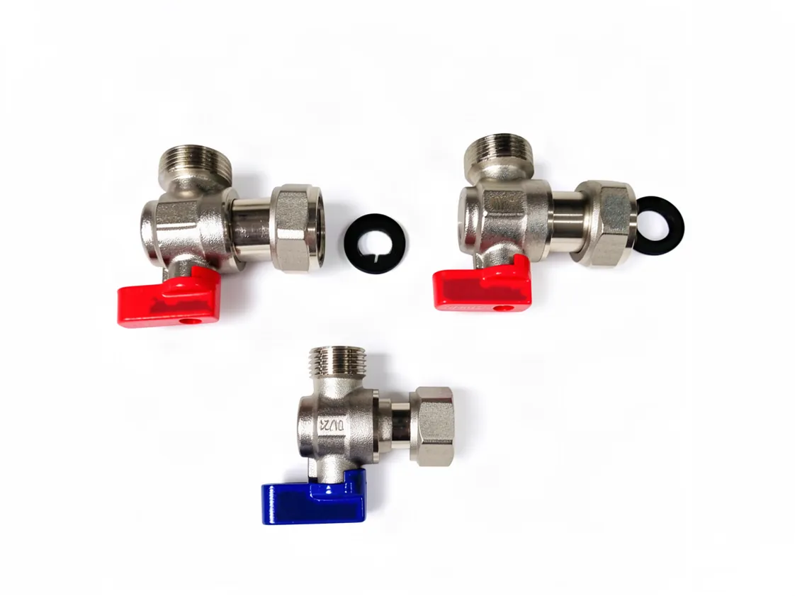 Kit grifos conexión calderas (2 llave corte escuadra 3/4 Rojas y 1 Azul de 1/2) Generico, referencia IR-020630