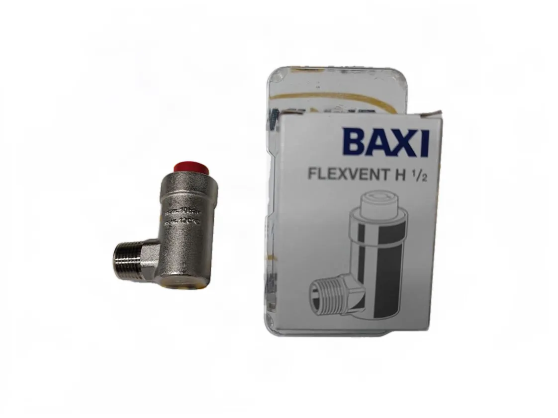 Valvola di sfiato automatica Baxi Roca 1/2 Flexvent Squadra Cromata, codice ricambio 195210000-00