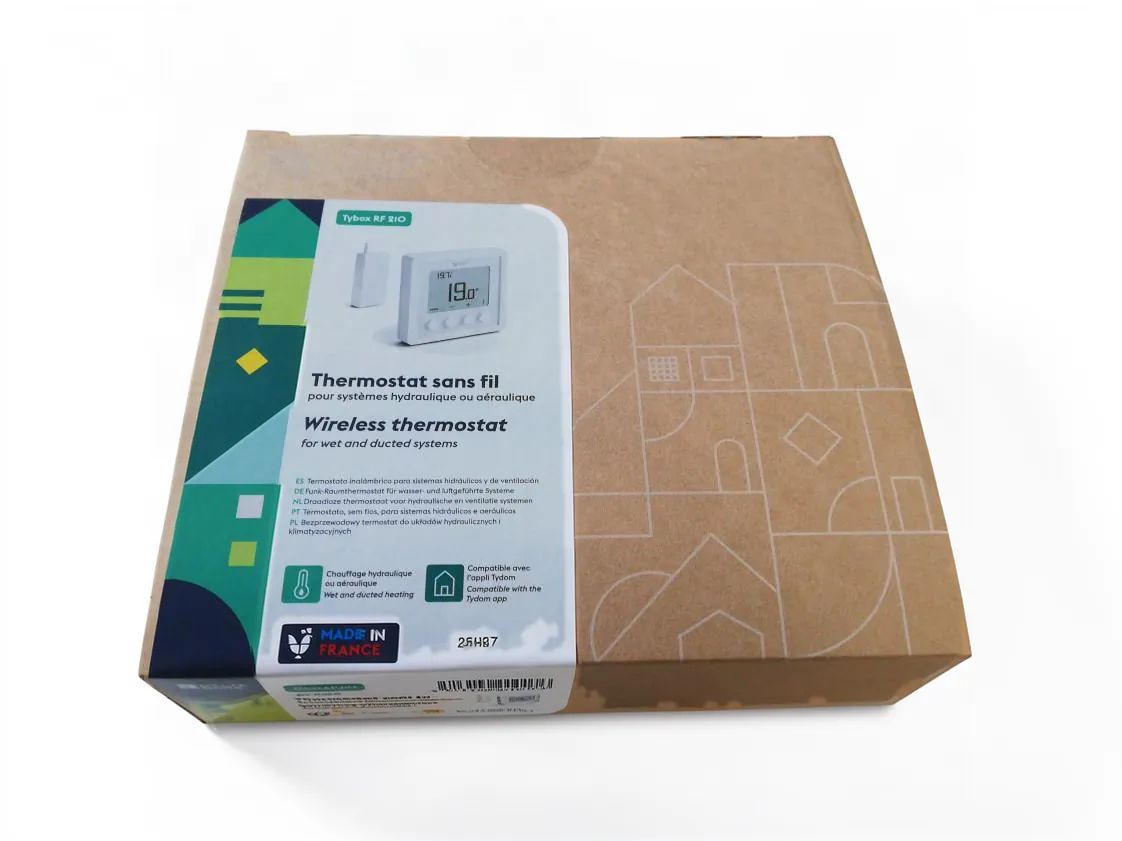Tybox RF210 Delta Dore Funk-Thermostat für hydraulische Systeme und Lüftungsanlagen, Teilenummer 6051149