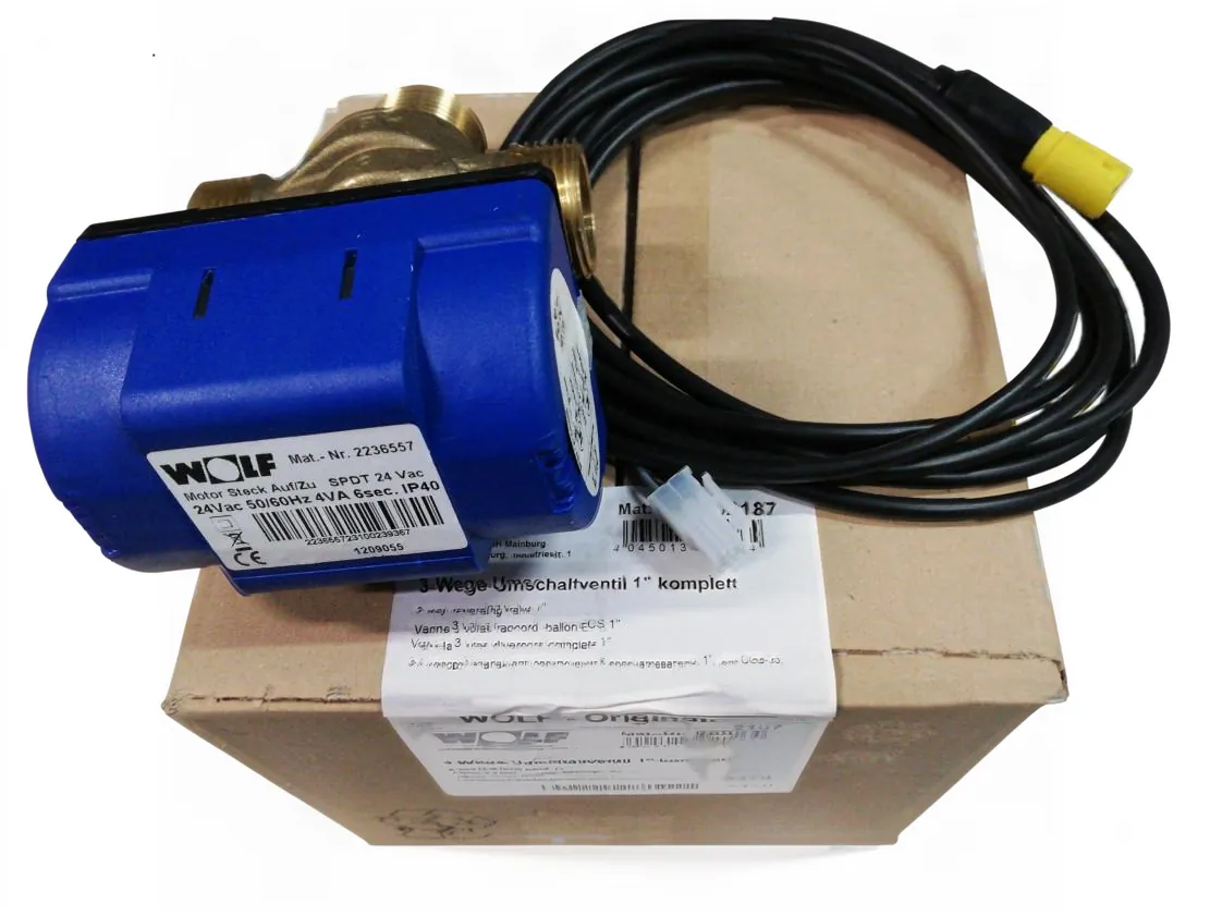 Válvula tres vías Wolf CGB35/50 - CGBK40/35 (steck AUF/ZU SPDT24VAC), referencia 8602187
