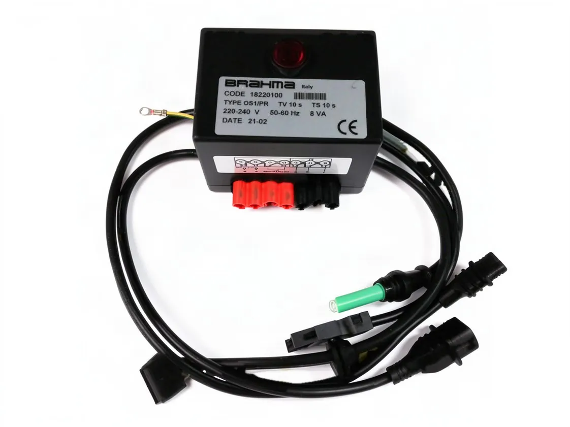 Ferroli heating oil burner control box (Brahma OS1P, old OF1) assembly with photocell, part number 18220080