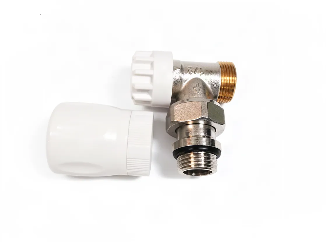 Klimatech llave radiador bicono Termostatica de 1/2 Compresión M24x1.5 (No incluido bicono, ni cabezal), referencia 38823