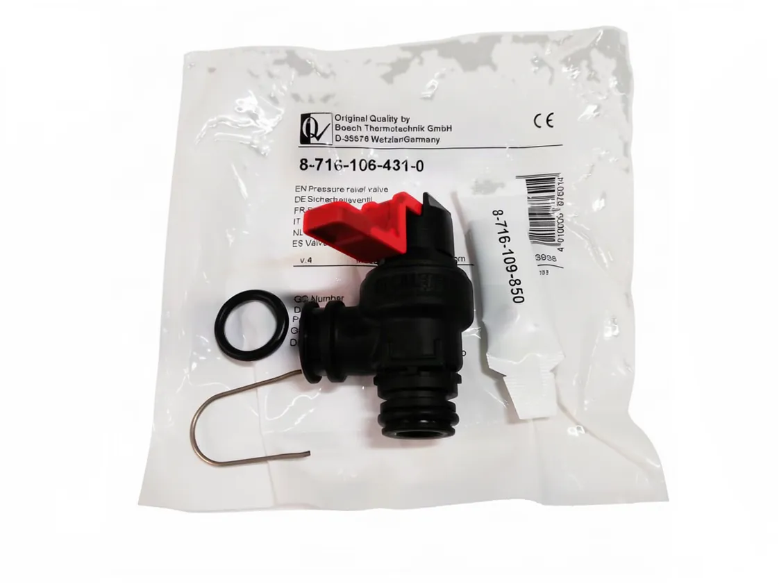 Valvola di sicurezza Junkers ZWBC25 (03bar O-ring), codice ricambio 87161064310