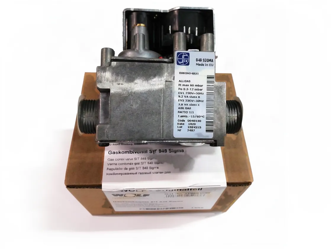 Válvula gas Wolf CGBK20/24 - CGB35/50 - CGBK40/35 (Sit 848 sigma 220V), referencia 2796036