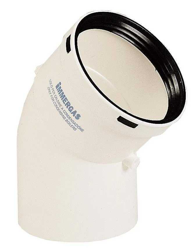 Gomito 080 45ºMH Immergas Polipropilene, codice ricambio 3.012092