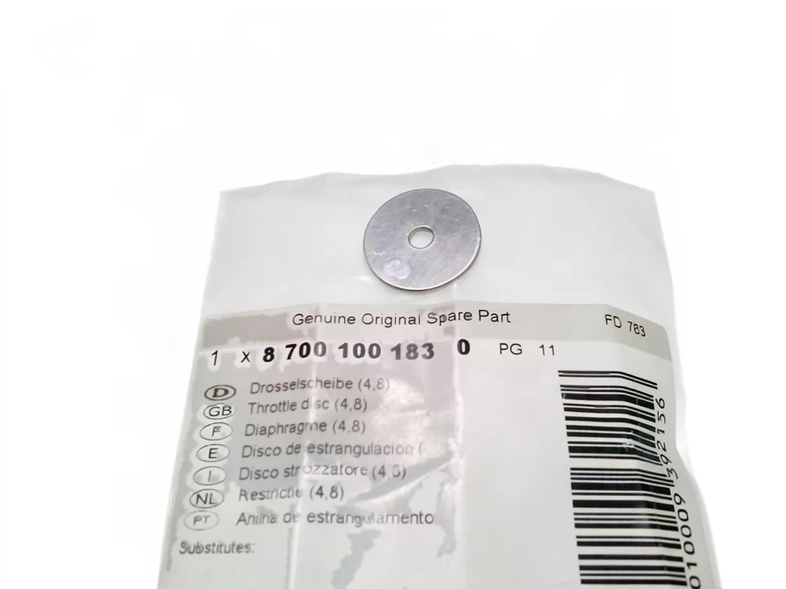 Diaframma Junkers Disco di Strozzamento Ø4.8mm, codice ricambio 87001001830