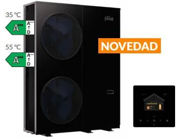 Ferroli Omnia Life M 26T-35T air source inverter heat pump compact for heating and cooling and DHW production with natural refrigerant R290, part number 4B5170359